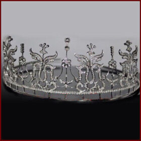 Queen Crown 14.2 Carat Rose Cut Diamond 72.45 Gms 925 Sterling Silver