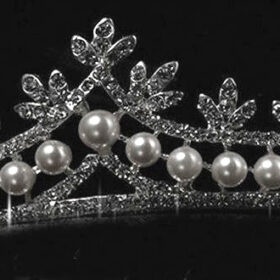 Birthday Tiara 45.9 Carat Rose Cut Diamond & Pearl 53.78 Gms 925 Sterling Silver