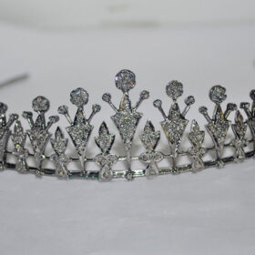 Princess Tiara 15 Carat Rose Cut Diamond 55 Gms 925 Sterling Silver