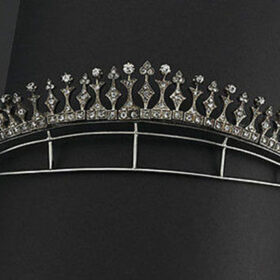 bridal tiara 10 Carat Rose Cut Diamond 50.1 Gms 925 Sterling Silver