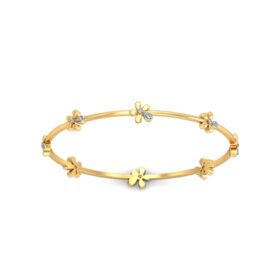 Adorable Gold Bangles 0.5 Ct Diamond Solid 14k Gold