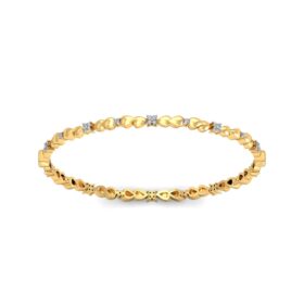 Floral Diamond Bangle Bracelet 1.2 Ct Diamond Solid 14k Gold