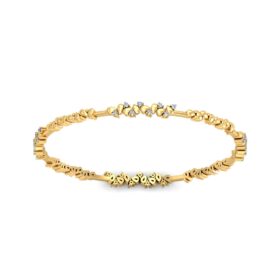 Fashionable Gold Bangle Bracelet 0.64 Ct Diamond Solid 14k Gold