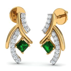 Handmade gemstone earrings 0.24 Ct Diamond Solid 14K Gold
