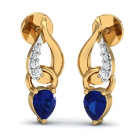 Gorgeous gemstone earrings 0.08 Ct Diamond Solid 14K Gold