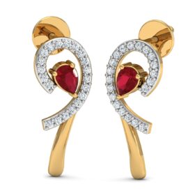 Exatic gemstone earrings 0.4 Ct Diamond Solid 14K Gold