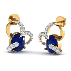 Lovely gemstone earrings 0.3 Ct Diamond Solid 14K Gold