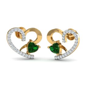 Precious gemstone earrings 0.4 Ct Diamond Solid 14K Gold