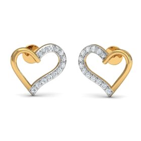 Sparking designer earrings 0.33 Ct Diamond Solid 14K Gold