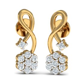 Adorable gold diamond earrings 0.28 Ct Diamond Solid 14K Gold