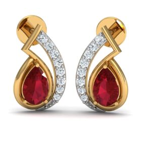 Beautiful gemstone earrings 0.16 Ct Diamond Solid 14K Gold