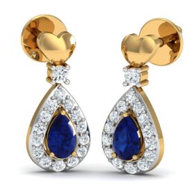 Brilliant gemstone earrings 0.3 Ct Diamond Solid 14K Gold