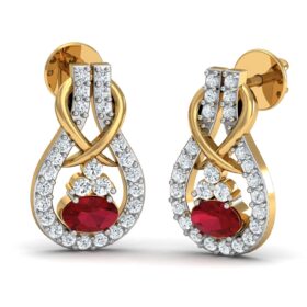 Charming gemstone earrings 0.52 Ct Diamond Solid 14K Gold
