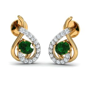 Classic gemstone earrings 0.26 Ct Diamond Solid 14K Gold