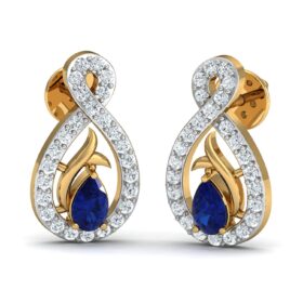 Designer gemstone earrings 0.52 Ct Diamond Solid 14K Gold