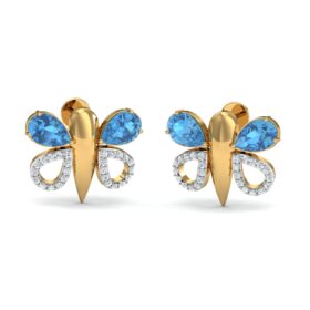 Dramatic gemstone earrings 0.52 Ct Diamond Solid 14K Gold