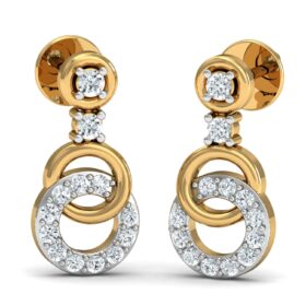 Glittering wedding earrings 0.26 Ct Diamond Solid 14K Gold