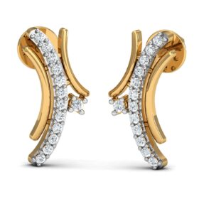 Exatic small diamond earrings 0.26 Ct Diamond Solid 14K Gold