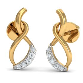 Stylish diamond earrings 0.1 Ct Diamond Solid 14K Gold