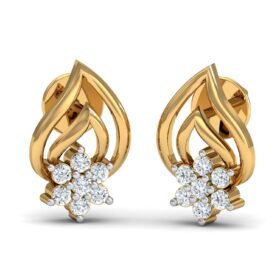 Stunning white diamond earrings 0.14 Ct Diamond Solid 14K Gold