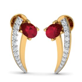 Shimmering gemstone earrings 0.2 Ct Diamond Solid 14K Gold