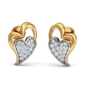 Innovative gold earrings 0.3 Ct Diamond Solid 14K Gold