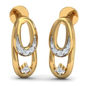 Beautiful gold earrings for women 0.12 Ct Diamond Solid 14K Gold