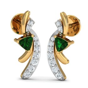 Brilliant gemstone earrings 0.18 Ct Diamond Solid 14K Gold