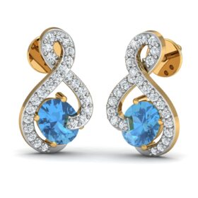 Casual gemstone earrings 0.5 Ct Diamond Solid 14K Gold