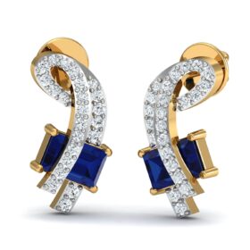Stylish gemstone earrings 0.46 Ct Diamond Solid 14K Gold
