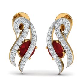 Stunning gemstone earrings 0.48 Ct Diamond Solid 14K Gold
