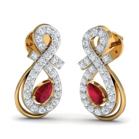 Shimmering gemstone earrings 0.54 Ct Diamond Solid 14K Gold