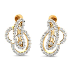 Innovative small diamond earrings 1 Ct Diamond Solid 14K Gold