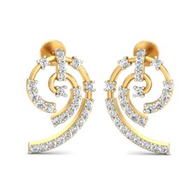 Brilliant diamond cluster earrings 0.54 Ct Diamond Solid 14K Gold