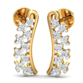 Bold diamond earrings 0.18 Ct Diamond Solid 14K Gold