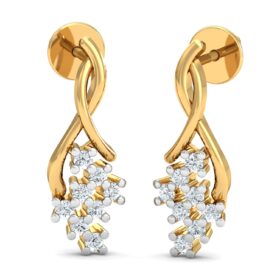 Casual earrings for women 0.16 Ct Diamond Solid 14K Gold
