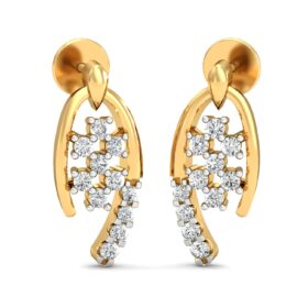 Charming gold earrings for women 0.22 Ct Diamond Solid 14K Gold