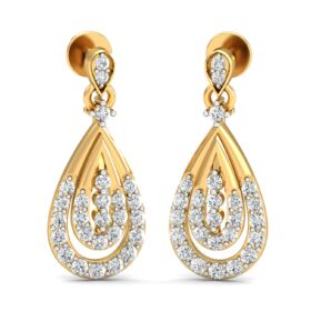 Elegant gold earrings for girls 0.48 Ct Diamond Solid 14K Gold