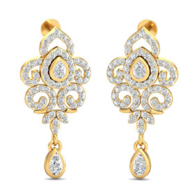 Handmade gemstone earrings 1.32 Ct Diamond Solid 14K Gold