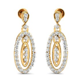 Graceful small diamond earrings 0.82 Ct Diamond Solid 14K Gold
