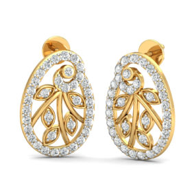 Glamarous gold and diamond earrings 0.71 Ct Diamond Solid 14K Gold