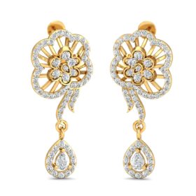 Flawless gemstone earrings 1.35 Ct Diamond Solid 14K Gold
