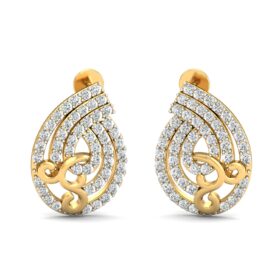 Fashionable white diamond earrings 1.16 Ct Diamond Solid 14K Gold