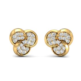 Precious gold earrings 0.57 Ct Diamond Solid 14K Gold