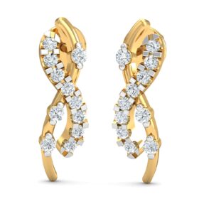 Stylish white gold earrings 0.265 Ct Diamond Solid 14K Gold