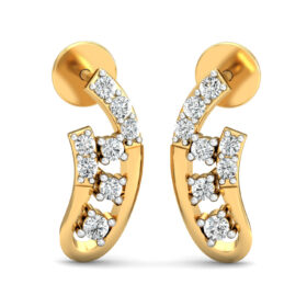 Sparking wedding earrings 0.19 Ct Diamond Solid 14K Gold