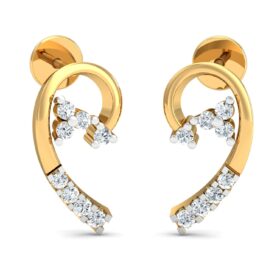 Adorable real diamond earrings 0.165 Ct Diamond Solid 14K Gold