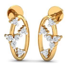 Beautiful gold diamond earrings 0.18 Ct Diamond Solid 14K Gold