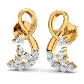 Bold small diamond earrings 0.235 Ct Diamond Solid 14K Gold