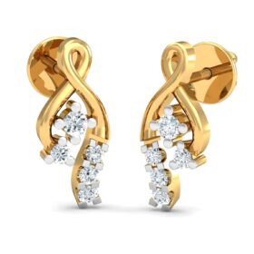 Brilliant white gold diamond earrings 0.12 Ct Diamond Solid 14K Gold